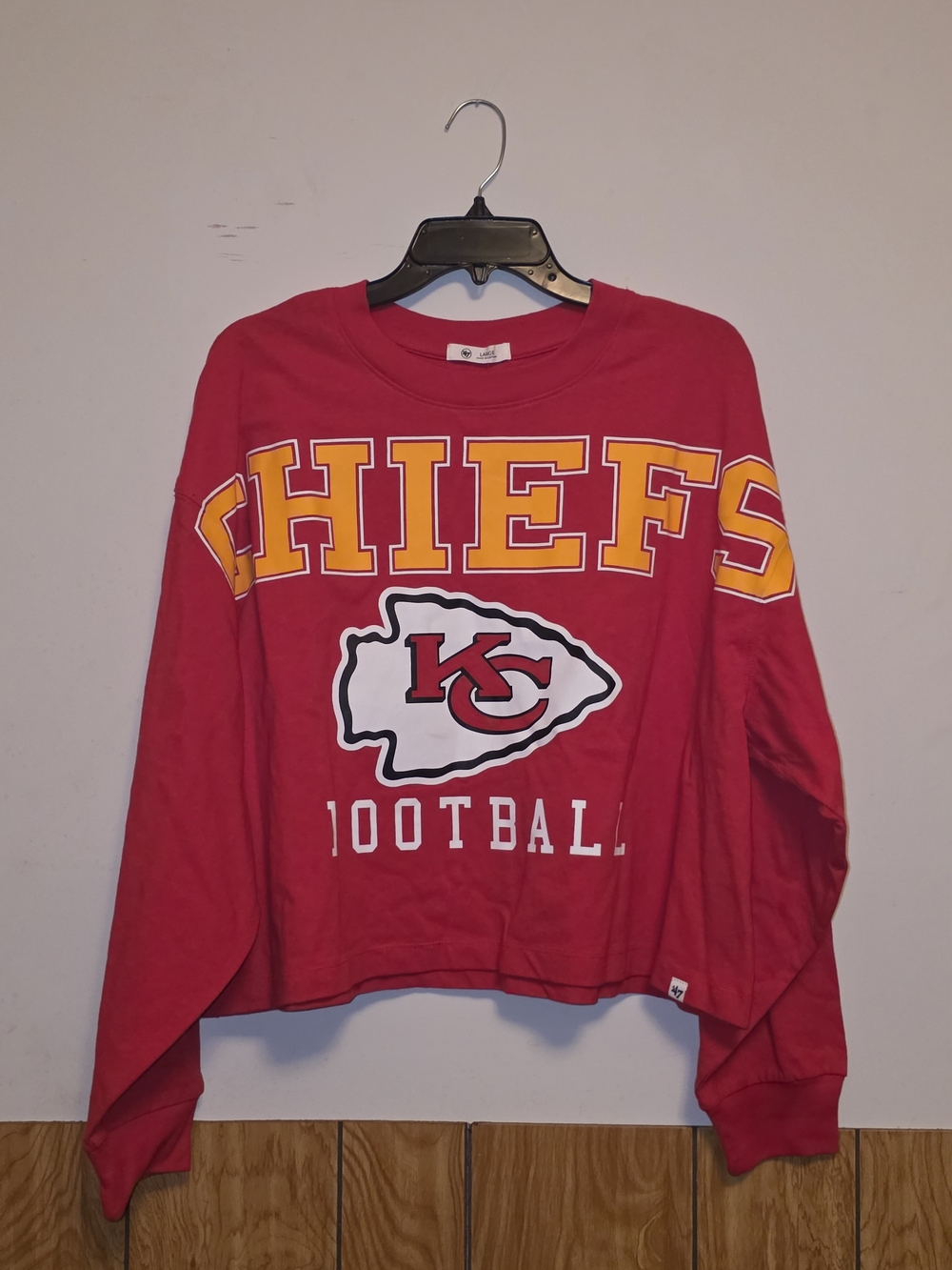 Kansas City Chiefs Red Long-Sleeve Crop Top - Women's